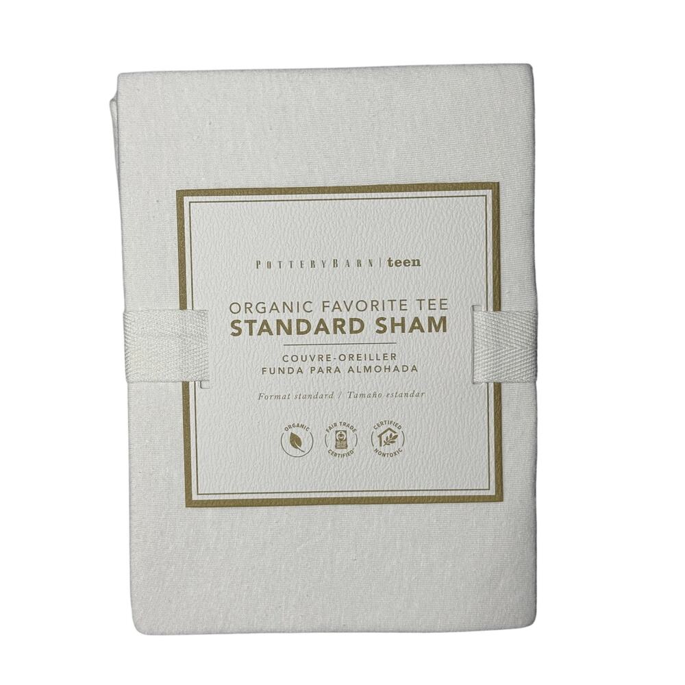 Pottery Barn Teen Organic Favorite Tee Standard Sham NWT - White